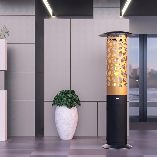 GlammFire Bliss Hyperion Gas Heater — in use outdoors