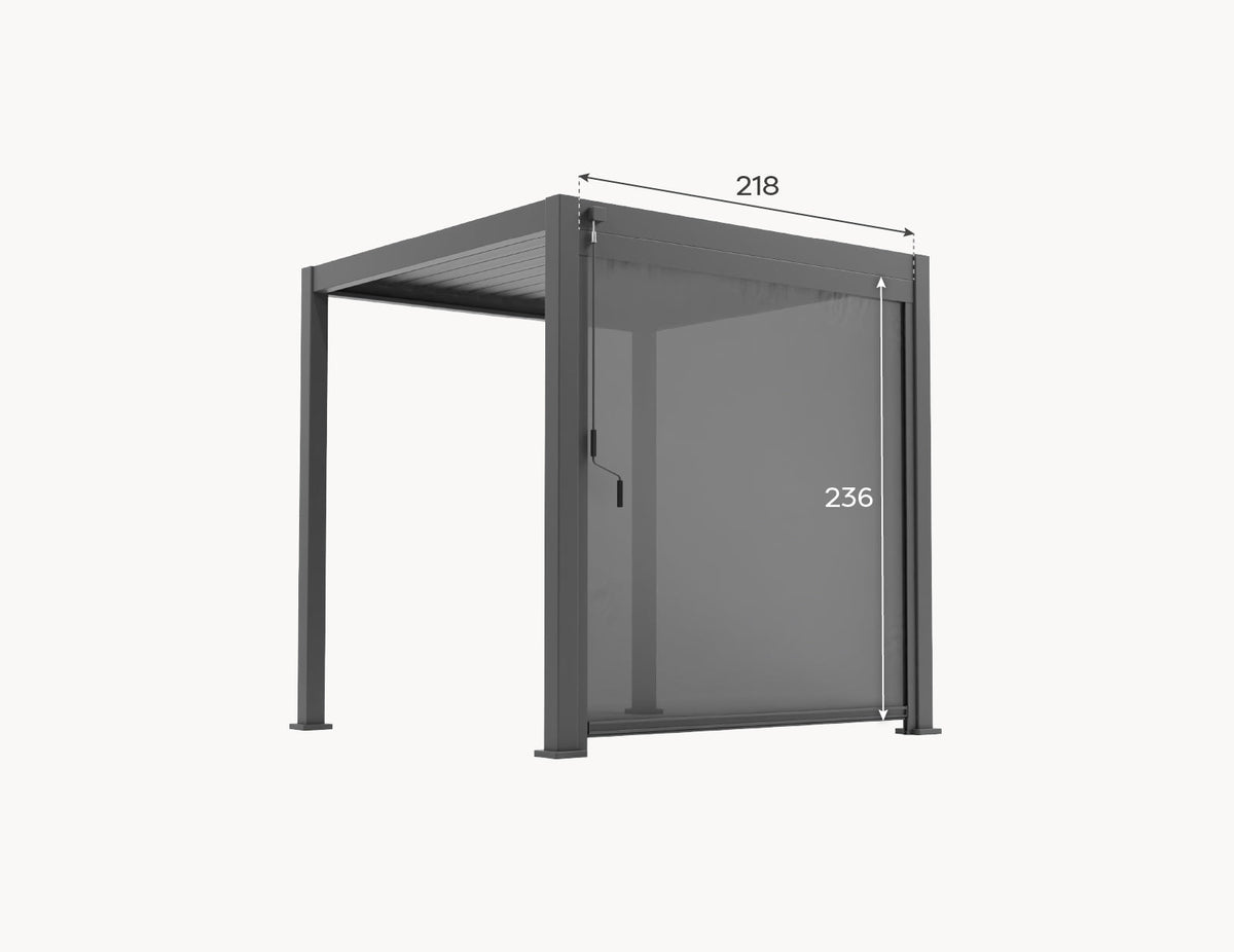 Titan Pergola Pull Down Privacy Screen — closed configuration