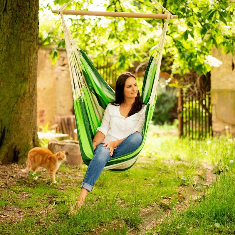 Brasil Oliva Hammock Chair — set up and ready to use