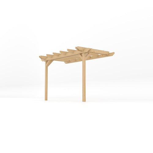 Wall Mounted Double Garden Pergola | Timber | Double Rail Corners | Multiple Sizes