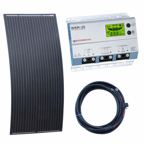 200W 12V/24V semi-flexible solar charging kit for boats, campervans and motorhomes