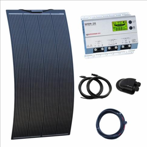 200W 12V/24V semi-flexible solar charging kit for boats, campervans and motorhomes