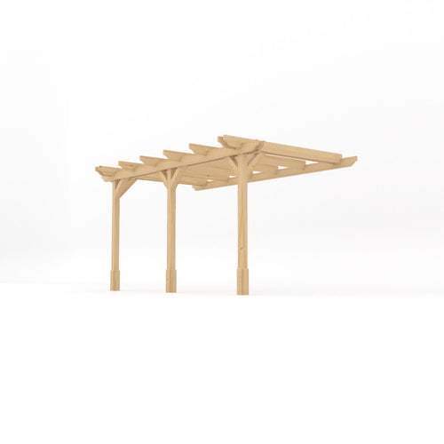 Wall Mounted Double Garden Pergola | Timber | Double Rail Corners | Multiple Sizes