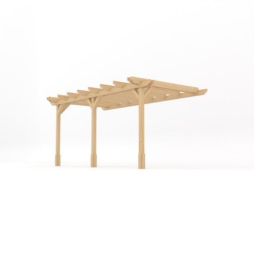 Wall Mounted Double Garden Pergola | Timber | Double Rail Corners | Multiple Sizes