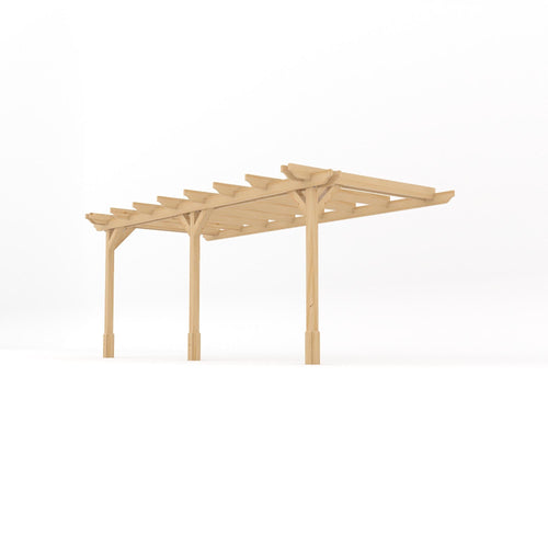 Wall Mounted Double Garden Pergola | Timber | Double Rail Corners | Multiple Sizes