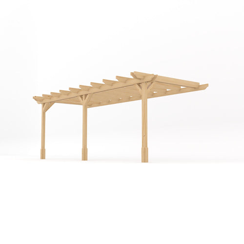 Wall Mounted Double Garden Pergola | Timber | Double Rail Corners | Multiple Sizes