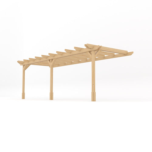 Wall Mounted Double Garden Pergola | Timber | Double Rail Corners | Multiple Sizes