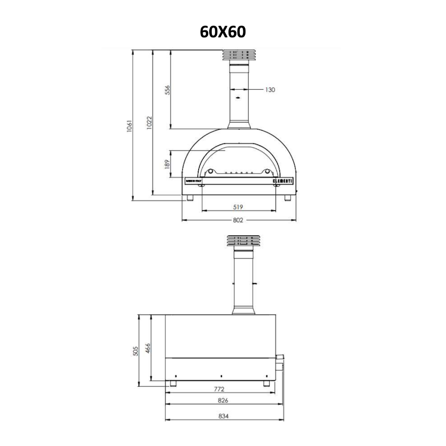 clementi gold wood gas fired pizza oven product exterior view — view 2