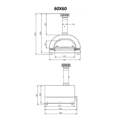 clementi gold wood gas fired pizza oven product exterior view — view 2