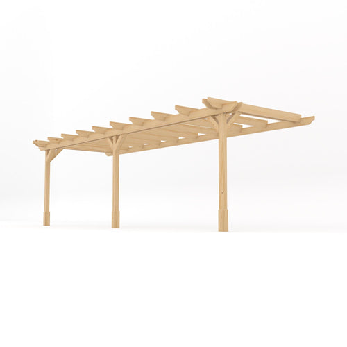 Wall Mounted Double Garden Pergola | Timber | Double Rail Corners | Multiple Sizes