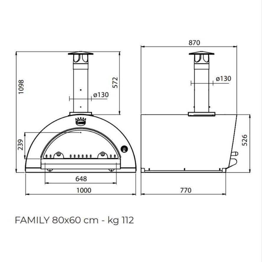 clementi original pulcinella wood fired pizza oven product exterior view