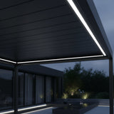 Integrated LED kit for the Aperto motorised pergola, showing LED strip and connector