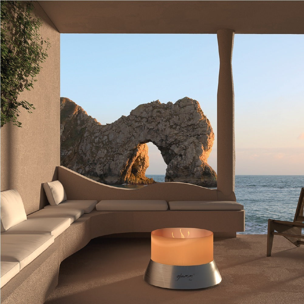 GlammFire Alba Fire Pit — in use outdoors