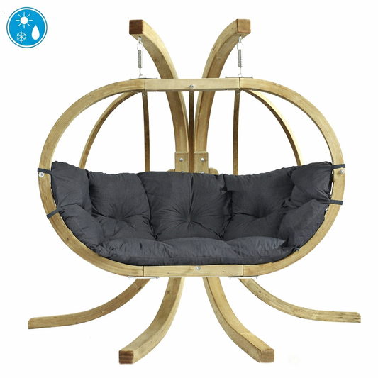 Globo Royal Double Hanging Egg Chair Set — front view