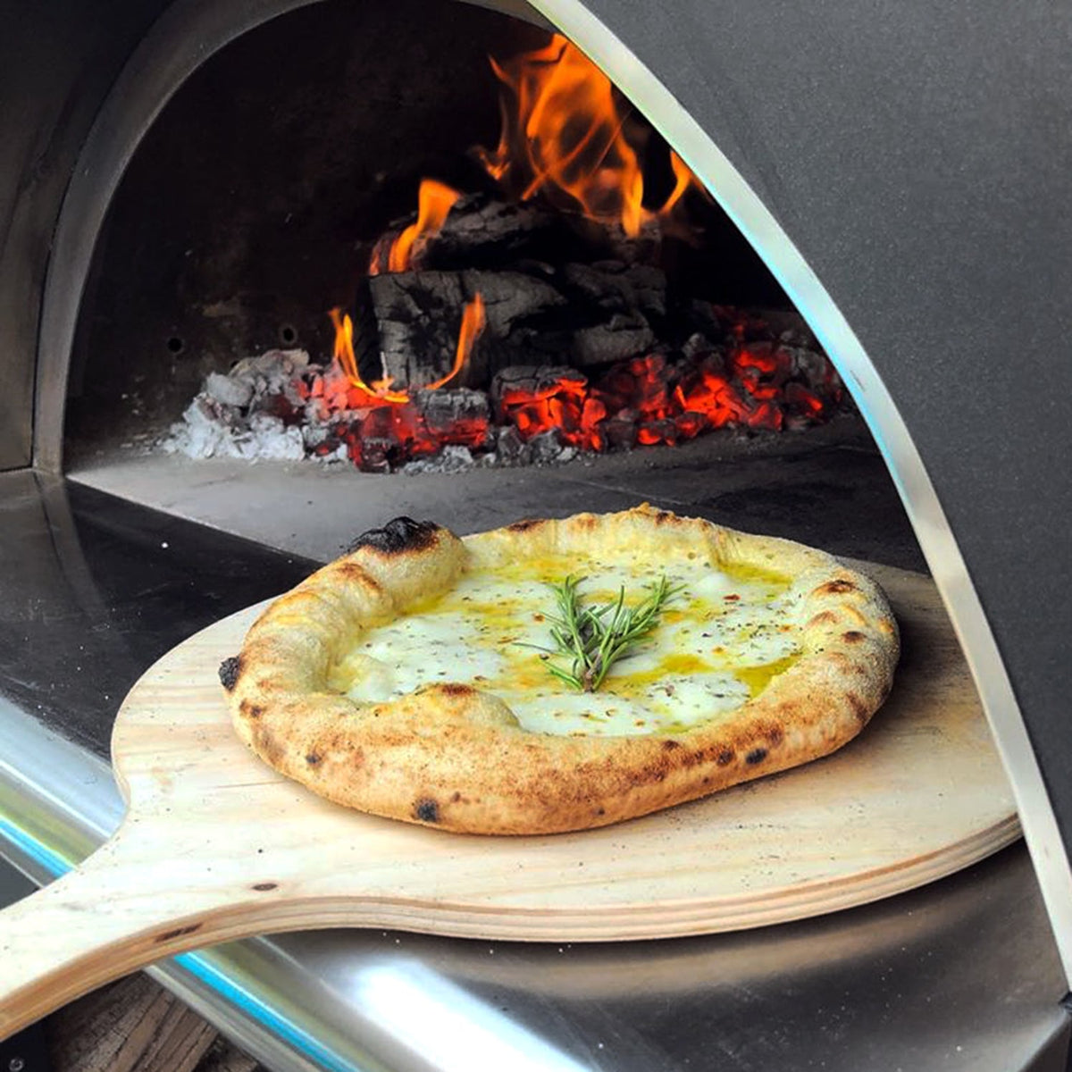 clementi original pulcinella wood fired pizza oven lifestyle exterior view — view 5