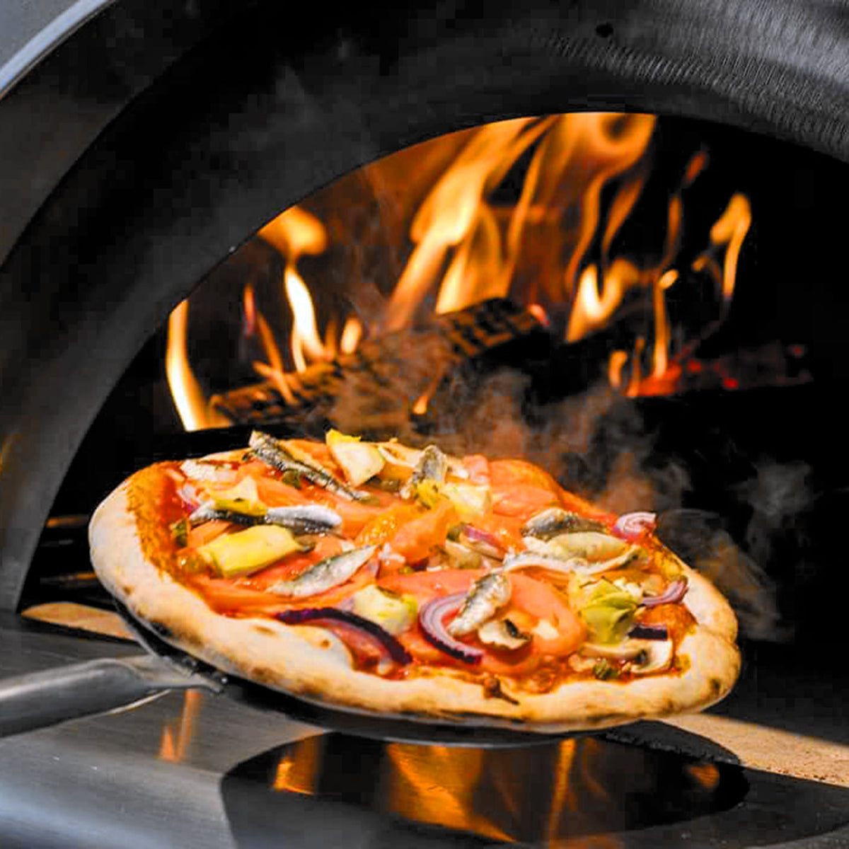 clementi original pulcinella wood fired pizza oven lifestyle exterior view — view 6