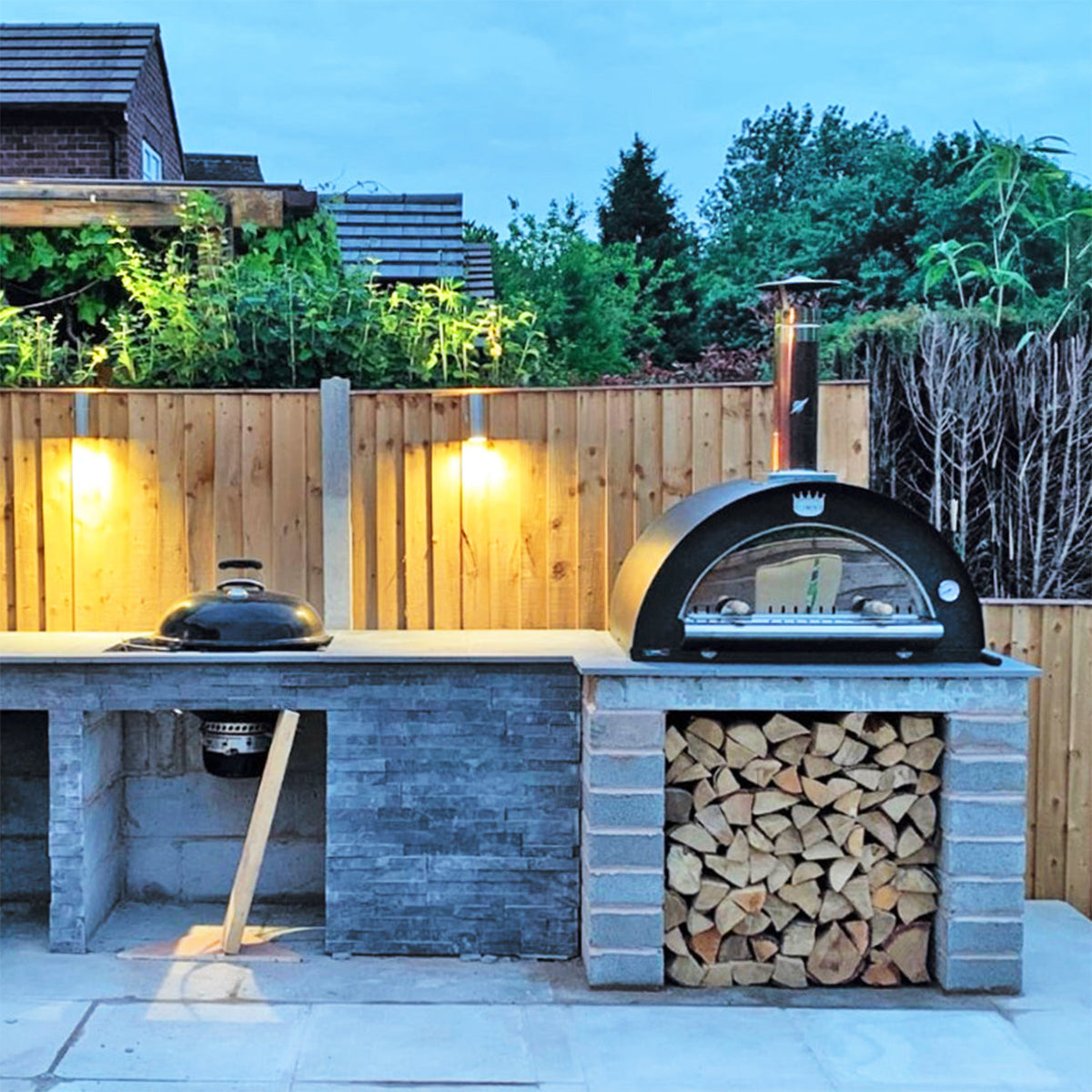 clementi original pulcinella wood fired pizza oven lifestyle exterior view — view 7