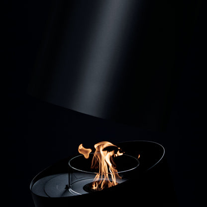 Glammfire Contour 13 Suspended Fire — styled in a garden setting