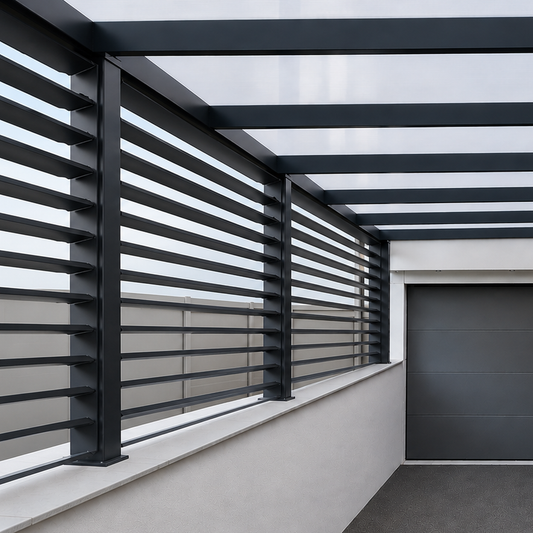 Louvred Side Panel | Deponti | Fixed or Rotatable | Adjustable Privacy & Solar Control | Aluminium Veranda Pergola Side Element