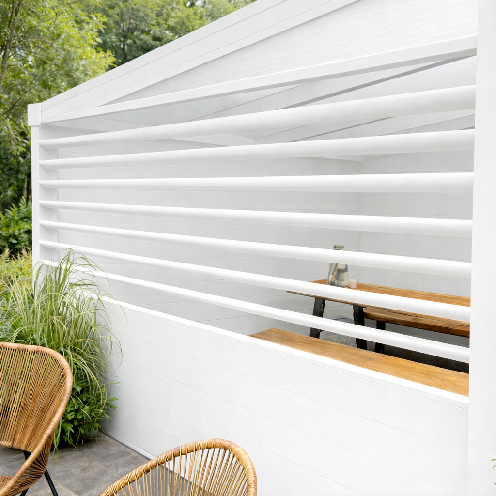 Louvred Side Panel | Deponti | Fixed or Rotatable | Adjustable Privacy & Solar Control | Aluminium Veranda Pergola Side Element