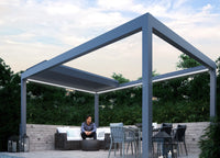 Motorised Retractable Roof Pergola | Deponti Pinela Deluxe | Full Open-Sky Effect | Somfy Remote | Synchronised Gasket Seal - Clearance Sale