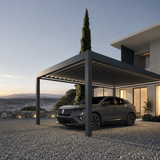 Aluminium Carport | Deponti Pinela Delight Carport | Trapezoidal Roofing | Extra-Wide | Spans Up To 7m | Integrated LED
