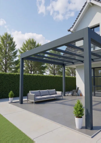 Glass Roof Aluminium Pergola | Deponti Pinela Glass | Reinforced Safety Glass | Extra-Wide Panels | Spans Up To 7m | Integrated LED