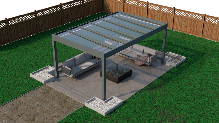 Glass Roof Aluminium Pergola | Deponti Pinela Glass | Reinforced Safety Glass | Extra-Wide Panels | Spans Up To 7m | Integrated LED