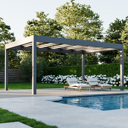 Glass Roof Aluminium Pergola | Deponti Pinela Glass | Reinforced Safety Glass | Extra-Wide Panels | Spans Up To 7m | Integrated LED