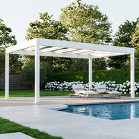 Glass Roof Aluminium Pergola | Deponti Pinela Glass | Reinforced Safety Glass | Extra-Wide Panels | Spans Up To 7m | Integrated LED