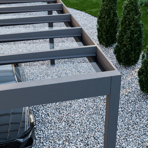Glass Roof Aluminium Pergola | Deponti Pinela Glass | Reinforced Safety Glass | Extra-Wide Panels | Spans Up To 7m | Integrated LED