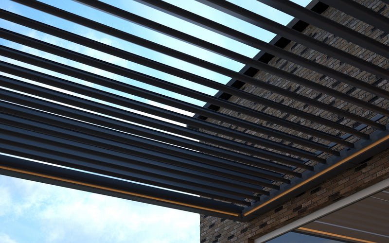Motorised Louvred Pergola | Deponti Pinela | Somfy Remote Control | Stepless Louvre Rotation Up To 120° | Precise Light & Airflow Control
