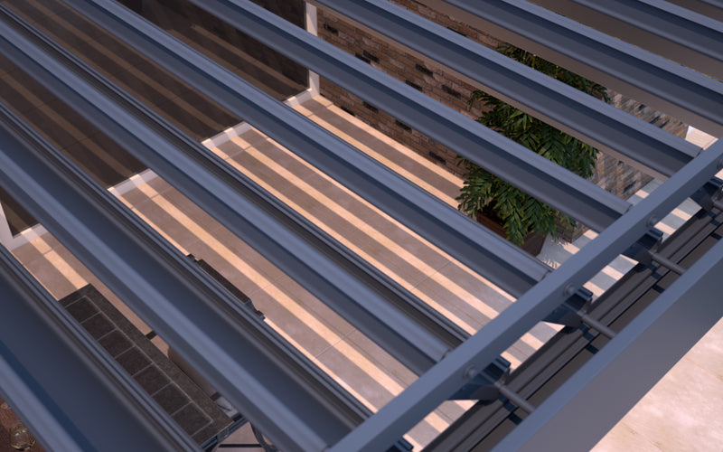 Motorised Louvred Pergola | Deponti Pinela | Somfy Remote Control | Stepless Louvre Rotation Up To 120° | Precise Light & Airflow Control