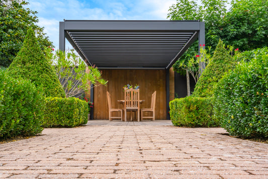 Motorised Louvred Pergola | Deponti Pinela | Somfy Remote Control | Stepless Louvre Rotation Up To 120° | Precise Light & Airflow Control