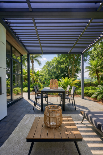 Motorised Louvred Pergola | Deponti Pinela | Somfy Remote Control | Stepless Louvre Rotation Up To 120° | Precise Light & Airflow Control