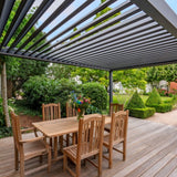 Motorised Louvred Pergola | Deponti Pinela | Somfy Remote Control | Stepless Louvre Rotation Up To 120° | Precise Light & Airflow Control