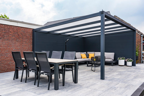 Freestanding Aluminium Pergola | Deponti Ribolla | No Wall Fixing Required | Concealed Rear Drainage | Standalone Garden Structure