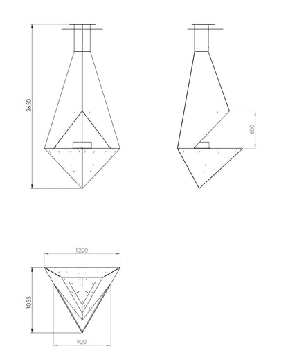 Glammfire Pythagoras Suspended Fire — from above