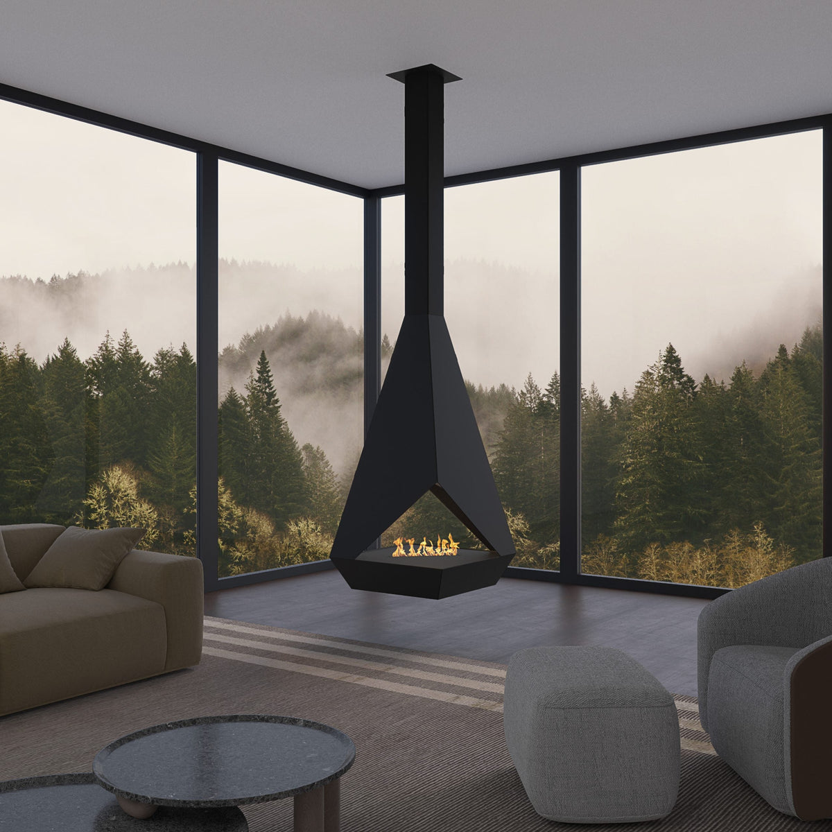 Glammfire Eudoxus Suspended Fire — in use outdoors