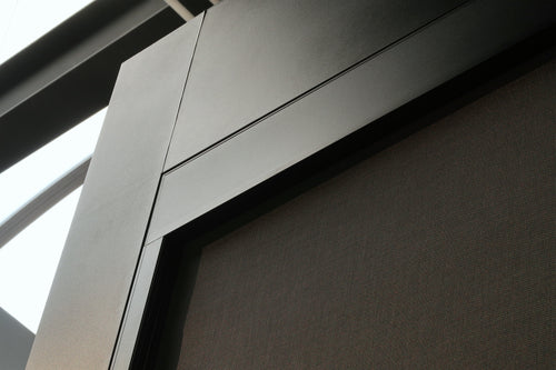 Motorised Pergola Side Screen | Fiano Motorised Screen | Somfy IO Motor | Zip-Style | Anthracite Fabric | Compatible with Pinela Range