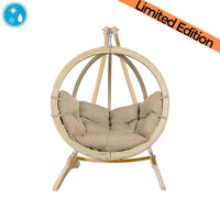 globo single hanging egg chair set product exterior view — view 3