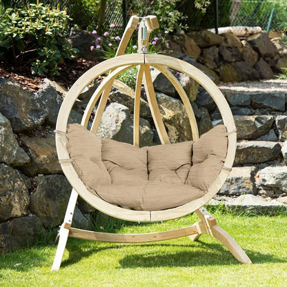 globo single hanging egg chair set product exterior view — view 7