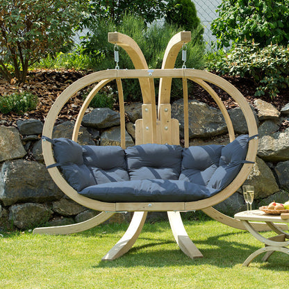 globo royal brisa double seater hanging egg chair product exterior view