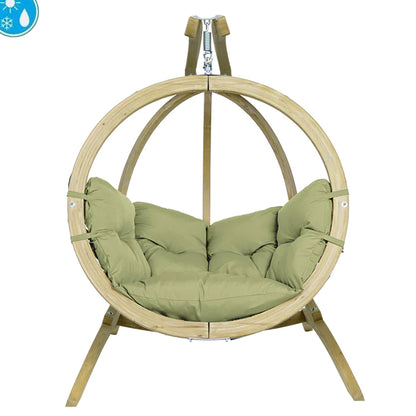 globo single hanging egg chair set product exterior view — view 15