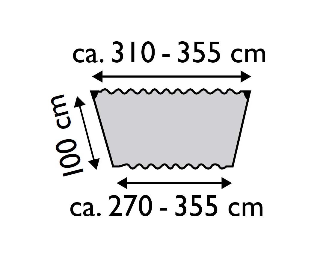 hammock weather cover dimensions diagram — view 2