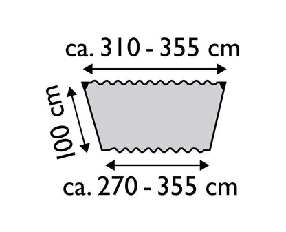 hammock weather cover dimensions diagram — view 2