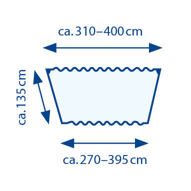 hammock weather cover dimensions diagram — view 3