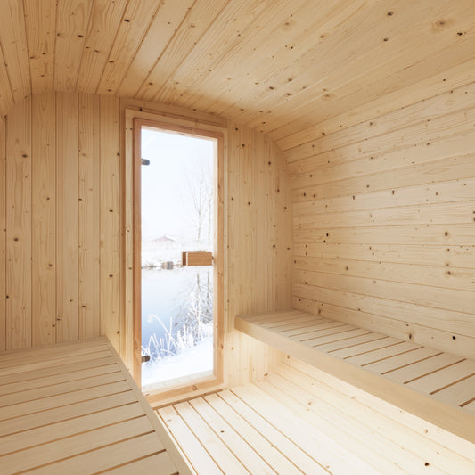 Cube Sauna Icon 250 S — Longest Standard Spruce Cube Sauna, 2.5m — spruce — side view 3