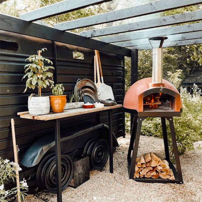Igneus Ceramiko 760 Wood Fired Pizza Oven — in use outdoors