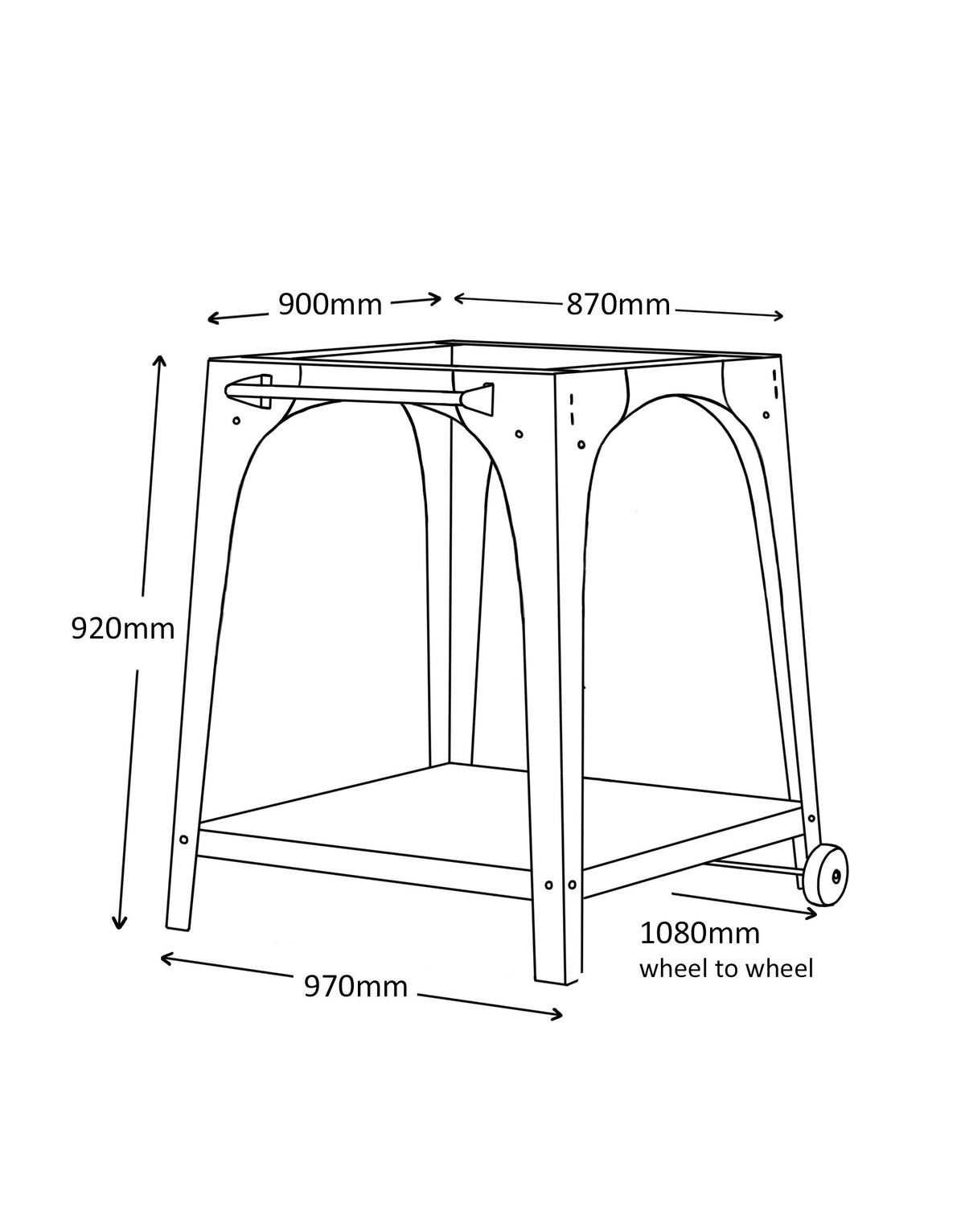 igneus pizza oven stands dimensions diagram — view 4